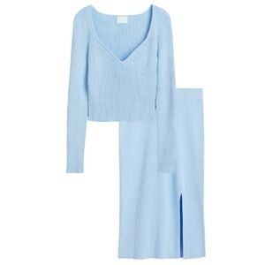 Light Blue Knit Set